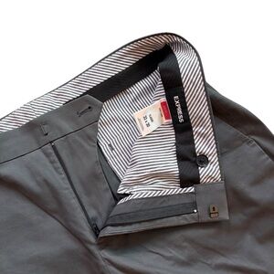 Express Men’s dress pants size 33x30 slim fit flat front slacks solid gray